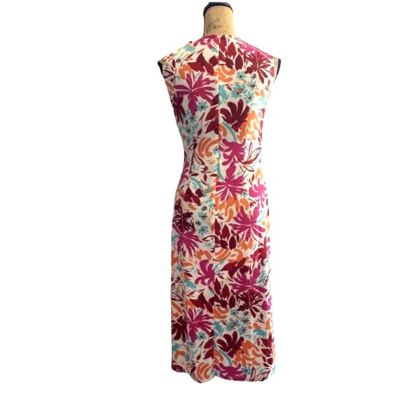 Maggy London Twist Front Sheath Dress Multicolor Tropical Floral US Size 6 - Picture 4 of 7